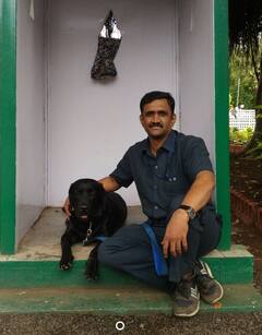 केक कापला, फुले उधळली; पुण्याच्या बॉम्बस्कॉड पथकातील 'तेजा'ला निरोप, अधिकारी भावूक