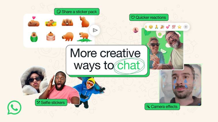 WhatsApp Brings New Camera Effects, Stickers, and Shortcut for Reacting to Messages செல்ஃபியை ஸ்டிக்கராக மாற்றும் வசதி அறிமுகம் - மெட்டா கொடுத்த அப்டேட்!