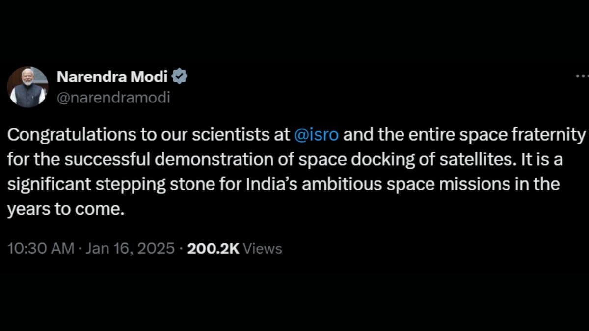 ISRO Spadex; சாதித்த இந்தியா.. 2 செயற்கைக்கோள்கள் வெற்றிகரமாக இணைக்கப்பட்டதாக இஸ்ரோ அறிவிப்பு