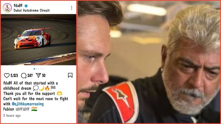 ajithkumar racing team racer fabian's Instagram post thanking the supporters AjithKumar Racing; அஜித்குமார் ரேஸிங் அணி வீரரின் இன்ஸ்டா பதிவு... என்ன சொல்லியிருக்கார்.?