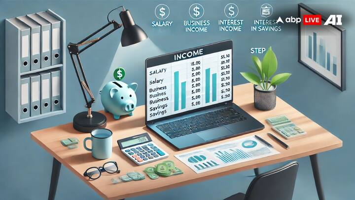 Find Out Your Total Income: Your financial journey begins with identifying your total income. It’s the sum of all earnings, more than just your salary. Include earnings from business, rental properties, and even interest on savings accounts | Photo: ABP Live AI
