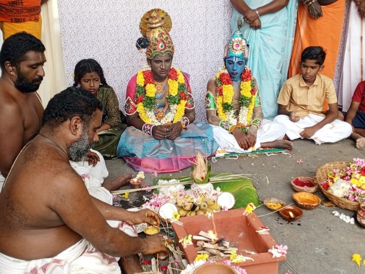 கரூர் அருள்மிகு ஸ்ரீ ருக்மணி சமேத பண்டரிநாதன் ஆலயத்தில் ஆண்டாள் திருக்கல்யாண நிகழ்ச்சி