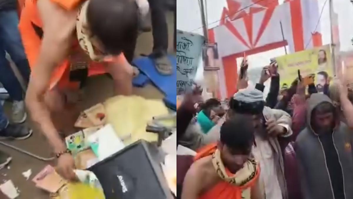 Watch: महाकुंभ में नागा संन्यासियों ने की तोड़फोड़,बैनर पोस्टर फाड़े, पुलिस ने शुरू की जांच