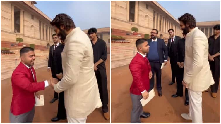 Navdeep Singh meets Kartik Aaryan and Kabir Khan at arjuna award event video goes viral Kartik Aaryan और कबीर खान से मिले पैरा एथलीट नवदीप सिंह, सोशल मीडिया पर वायरल हो रहा है वीडियो