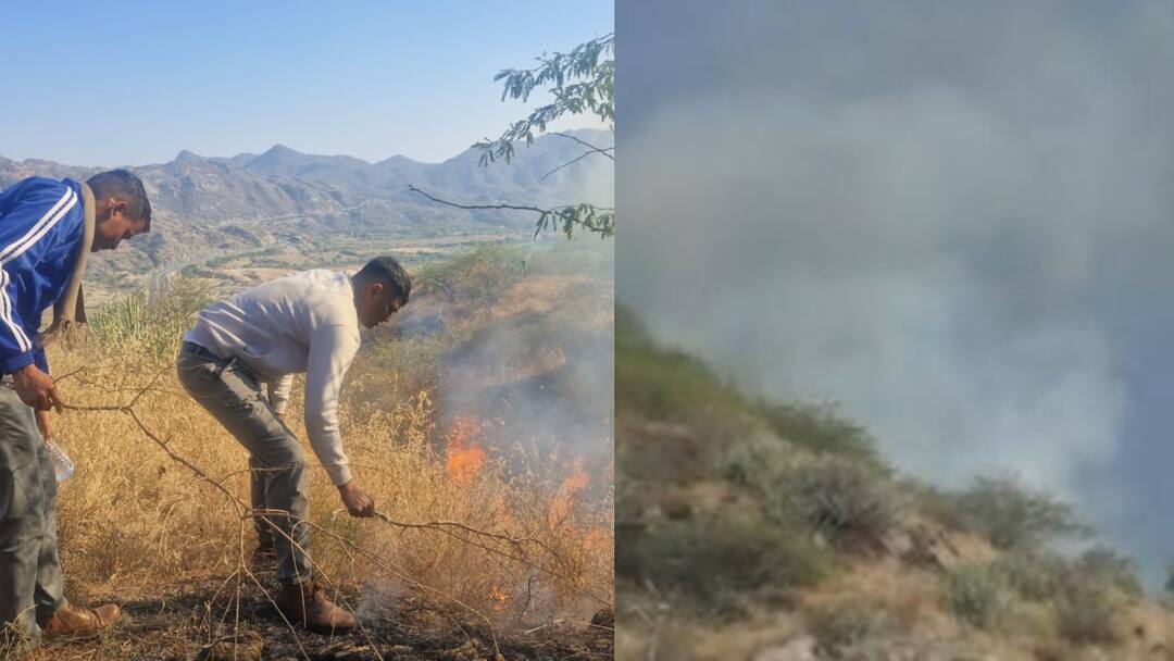 Sirohi fire on Matar Mataji hills of Rajasthan know details ANN सिरोही में मातर माताजी मंदिर के पास पहाड़ी पर लगी आग, वन विभाग की बढ़ी टेंशन