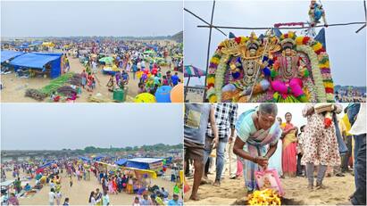 tamilnadu viluppuram River festival 2025 celebration tnn River festival 2025: கோலாகலமாக தொடங்கிய ஆற்று திருவிழா - அலைமோதிய மக்கள் கூட்டம்