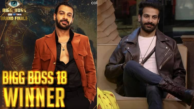 Bigg Boss 18 Finale Winner Name karaan veer mehra Wins BB Season 18 Title Trophy See Pics Bigg Boss 18 Winner: 'बिग बॉस 18' के विनर बने करणवीर मेहरा, ट्रॉफी के साथ जीती लाखों की प्राइज मनी