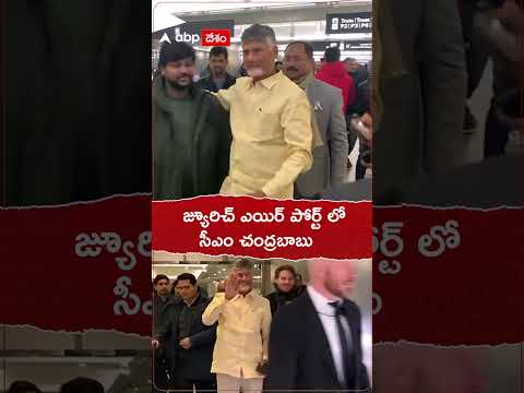 జ్యూరిచ్ ఎయిర్ పోర్ట్ లో సీఎం చంద్రబాబు