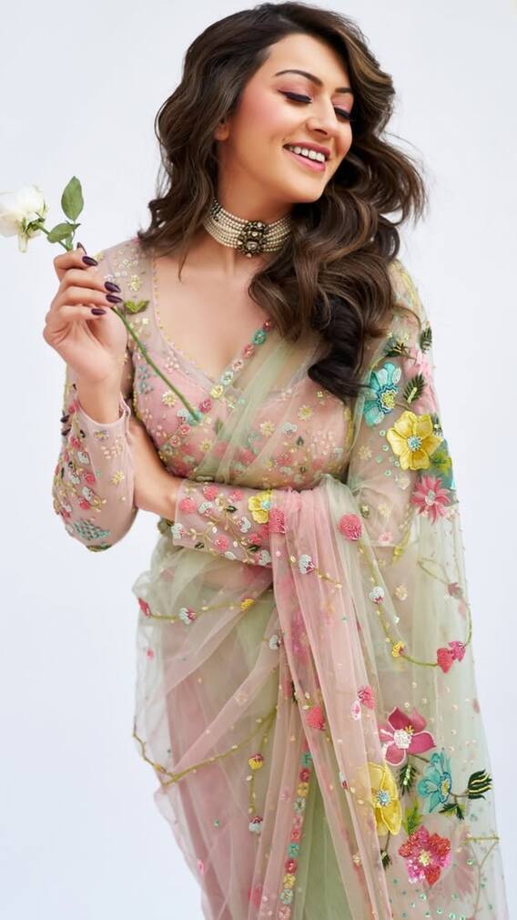 Hansika Motwani’s Elegant Avatar In A Pastel Green Saree