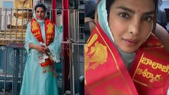 Priyanka Chopra Photos: चिलकुर बालाजी मंदिर पहुंचीं प्रियंका चोपड़ा, माथे पर तिलक लगाकर लिया आशीर्वाद