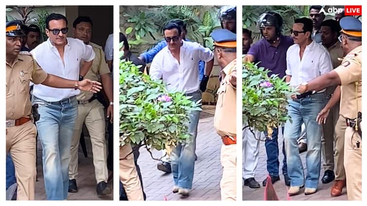 saif ali khan discharge mumbai police barricading near fortune heights kareena kapoor  Saif Ali Khan Discharged: સૈફ અલી ખાનને હોસ્પિટલમાંથી મળી રજા, સામે આવી પ્રથમ તસવીર  