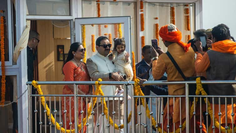 In PICS: Industrialist Gautam Adani Visits Maha Kumbh Mela With Family, Offers 'Seva' At ISKCON