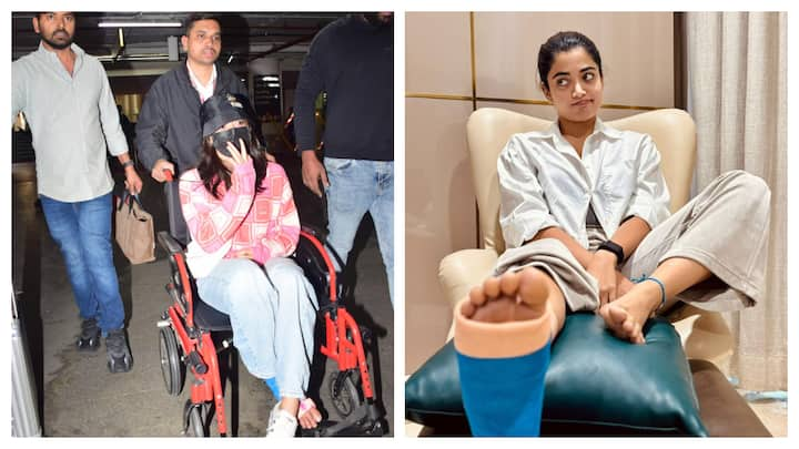 Rashmika Mandanna Spotted On Wheelchair At Mumbai Airport Ahead Of Chhaava  Trailer. See Pics