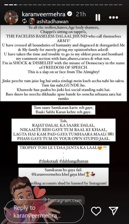 Rajat Dalal Issues Indirect Threat to Karan Veer Mehra Post Bigg Boss 18 Win: 'Dikkat Ho Sakti Hai