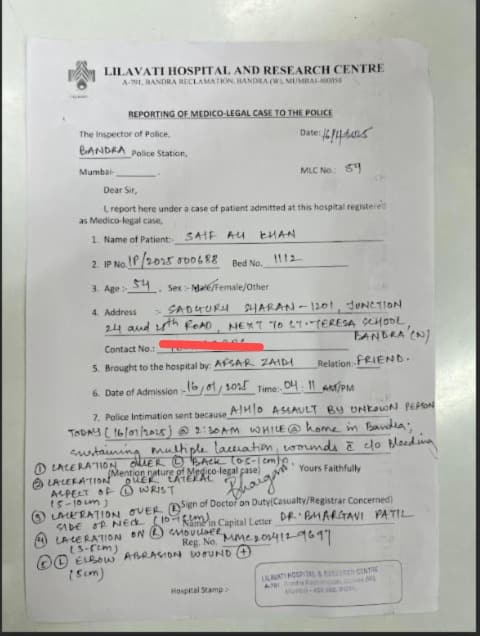 Saif Ali Khan Medical Report: सैफ अली खान की मेडिकल रिपोर्ट आई सामने, आरोपी पर नहीं बनेगा हत्या की कोशिश का केस