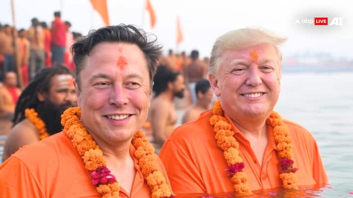 Of course, Musk's close pal and US President Donald Trump might just join in or a holy dip. [Image Credit: ABP Live AI]