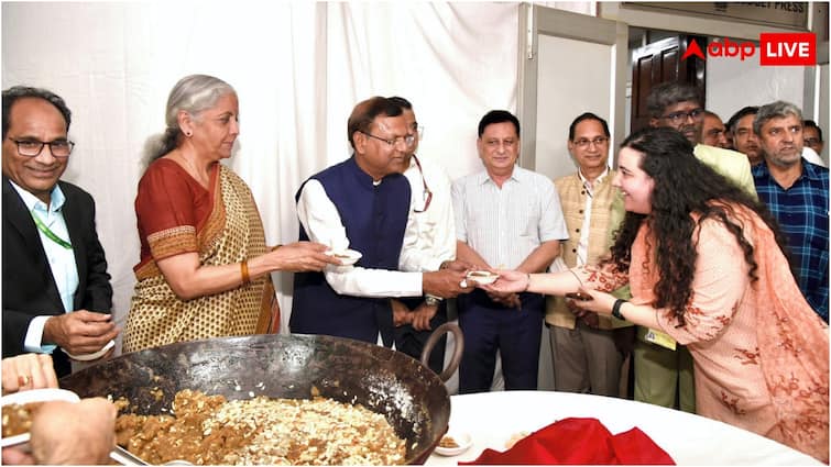 Finance Minister Nirmala Sitharaman Participates In ‘Halwa’ Ceremony Ahead Of Union Budget Presentation