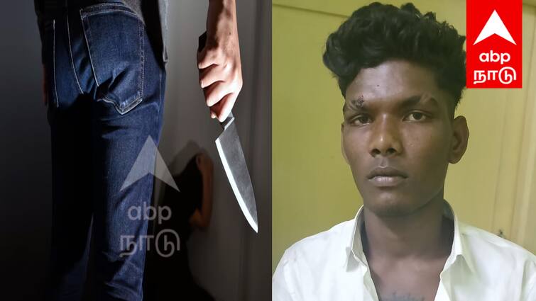 Villupuram  student in love with a boy who went to school with a knife has created a stir tnn காதலிக்க மறுத்த மாணவி; பள்ளிக்கு கத்தியுடன் சென்ற வாலிபரால் பரபரப்பு