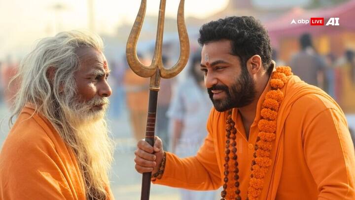 AI envisions Jr NTR immersed in the cultural and spiritual experience of the Kumbh Mela. [Image Credit: ABP Live AI]