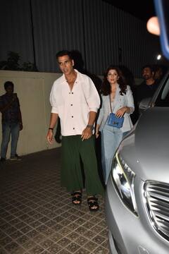 Sky Force Screening: पत्नी ट्विंकल खन्ना का हाथ थामे 'स्काई फोर्स' की स्क्रीनिंग पर पहुंचे अक्षय कुमार, पैपराजी को दिए पोज