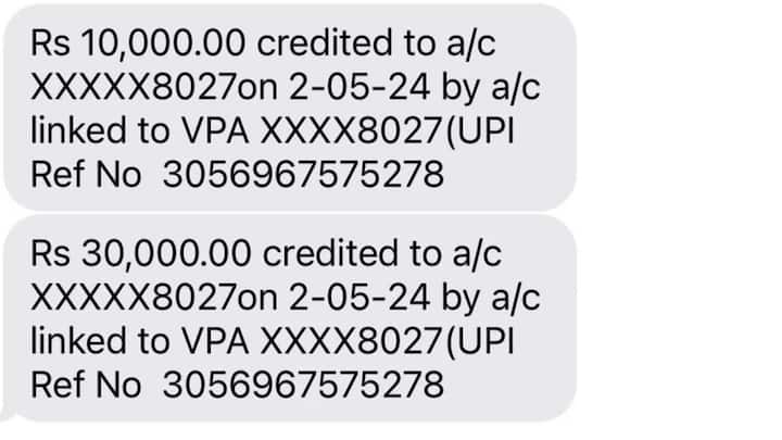 इसके बाद महिला अपने पिता को कॉल करके पूछता है तो पिता बताते हैं. उन्होंने ऐसा कुछ नहीं कहा लेकिन तब तक वह शख्स तब तक उसे महिला के फोन पर पैसे क्रेडिट होने के चार-पांच मैसेज आ जाते हैं. लेकिन यह सभी मैसेज एक प्राइवेट नंबर से भेजे गए होते हैं. जो बिल्कुल ट्रांजैक्शन मैसेज की तरह होते हैं.