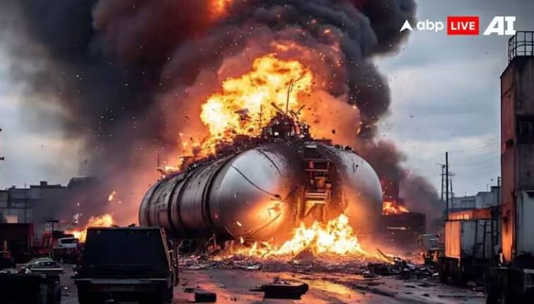 Nigeria tanker carrying gasoline blast 18 killed many injured collided with 17 vehicles   નાઇજીરિયામાં મોટી દુર્ઘટના! પેટ્રોલ ટેન્કરમાં થયો બ્લાસ્ટ, 18 લોકોના મોત  