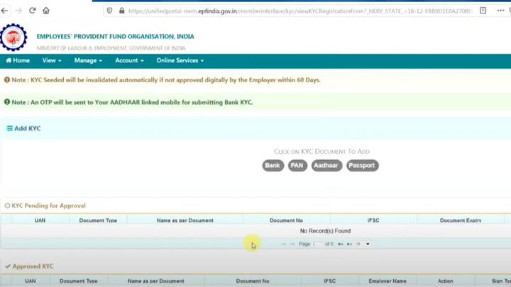 इसके बाद आपको सेव पर क्लिक करना होगा. फिर आपका नियुक्ति द्वारा  अप्रूवल मिलने के बाद आपके द्वारा अपडेट की गई बैंक डिटेल्स अप्रूव केवाईसी के सेक्शन में दिखाई दे जाएगी. इसके बाद आप इस बैंक खाते में विड्रोल करें सकेंगे.