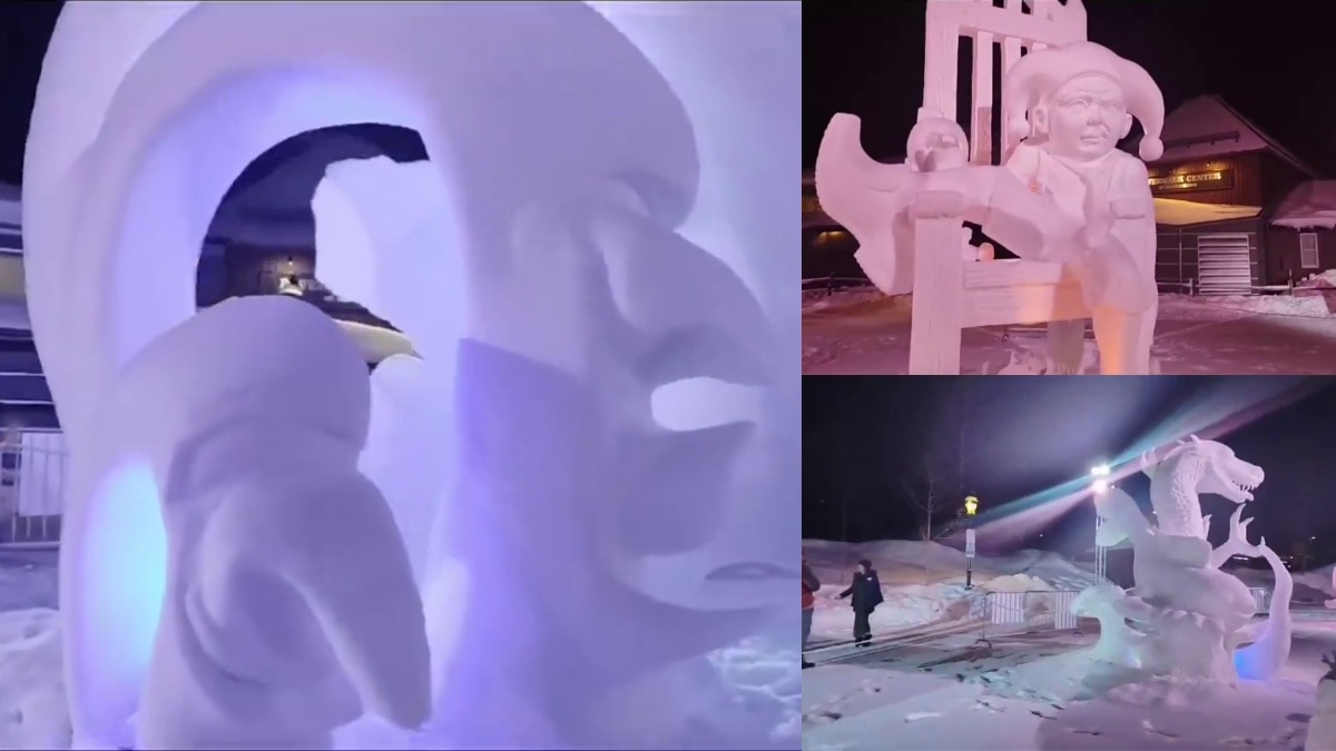 Snow Sculpture: తెల్లటి మంచుతో అద్భుతమైన శిల్పాలు అదుర్స్ - అంతర్జాతీయ పోటీలో భారత్‌కు కాంస్యం, బ్యూటిఫుల్ వీడియో చూశారా?