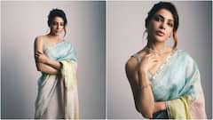 Samantha Ruth Prabhu : సీ బ్లూ శారీలో సమంత స్టన్నింగ్ లుక్స్.. లైఫ్​ని మార్చేసిన అలవాటును షేర్ చేసుకున్న హీరోయిన్