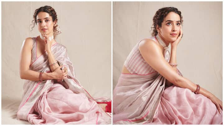 Sanya Malhotra has once again captured the spotlight with her impeccable sense of style, sharing a series of stunning pictures from the trailer launch event of her upcoming film, Mrs.