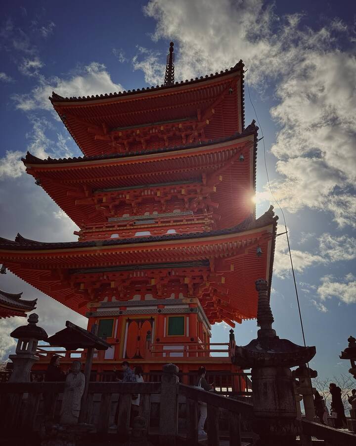 The family explored the serene surroundings of the UNESCO World Heritage site in Kyoto, known for its breathtaking architecture.