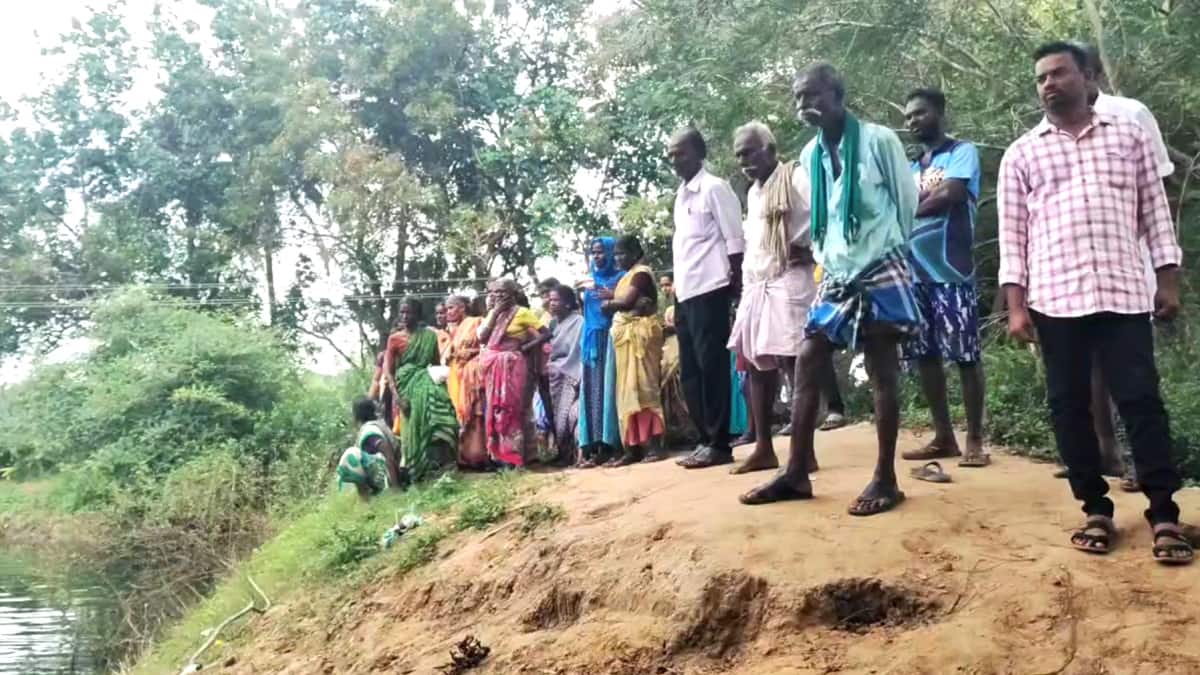 மகன் கண்முன்னே நீரில் மூழ்கிய தாய், காப்பாற்ற துடியாய் துடித்த மகன் - சீர்காழி அருகே சோகம்