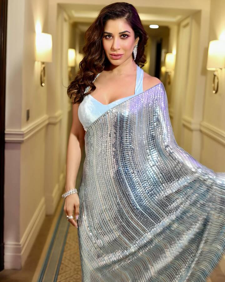 સોફી ચૌધરી ગ્લેમરસ સાડી લૂકમાં પોતાનો બોલ્ડ અંદાજ બતાવતી જોવા મળી રહી છે. સોફી આ સાડી લૂકમાં ખૂબ જ સુંદર લાગી રહી છે.