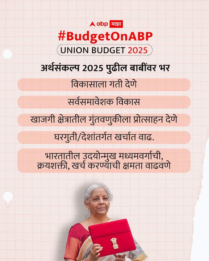 अर्थसंकल्प 2025 पुढील बाबींवर भर