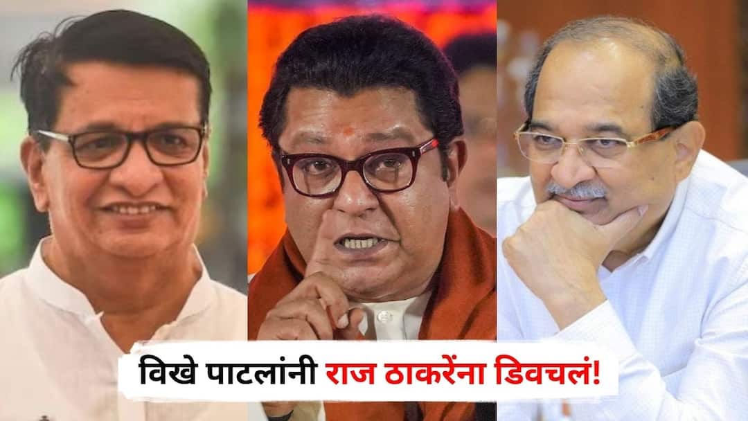 Radhakrishna Vikhe Patil criticizes Raj Thackeray statement regarding Balasaheb Thorat defeat in Sangamner Vidhan Sabha Election 2024 Marathi News Radhakrishna Vikhe Patil : बाळासाहेब थोरात पडलेच कसे? राज ठाकरेंचा सवाल, राधाकृष्ण विखे पाटलांनी मनसे प्रमुखांना डिवचलं; म्हणाले..