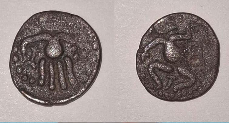 Sivagangai Venadu Cherar coin has been found in 400 years surprise tnn சிவகங்கையில் 400 ஆண்டுகால ஆச்சரியம்... வேணாடு சேரர் காசு கண்டெடுப்பு..!