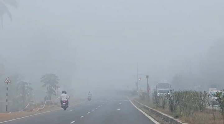 सिंधुदूर्गात सकाळी साडेनऊ वाजून गेले तरीदेखील दाट धुके पसरले आहे.