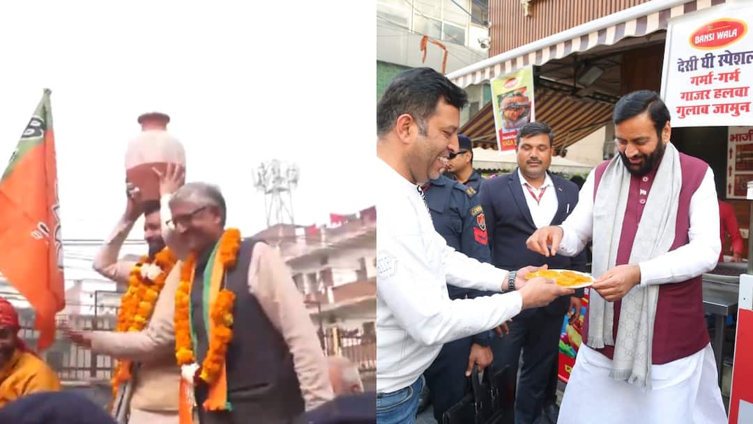 दिल्ली में सिर पर मटका रखे दिखे हरियाणा के सीएम नायब सैनी, यमुना पानी विवाद का दिया जवाब? Haryana CM Nayab Singh Saini rally for Chandni Chowk BJP candidate Satish Jain दिल्ली में सिर पर मटका रखे दिखे हरियाणा के सीएम नायब सैनी, यमुना पानी विवाद का दिया जवाब?