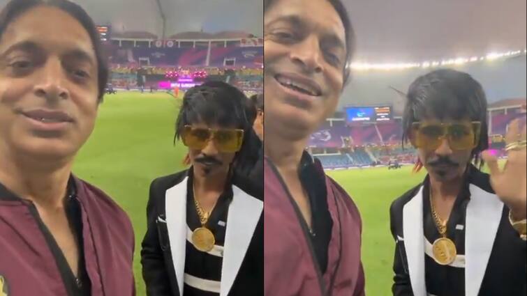 Dolly Chaiwala and Shoaib Akhtar meet up in 2025 International League T20 watch video Watch: डॉली चायवाला ने बीच मैदान पर शोएब अख्तर को पिलाई चाय, पूर्व पाक गेंदबाज ने ऐसे की तारीफ 