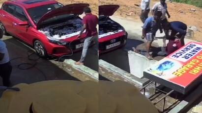 Ambur car wash young man sudden death viral video Viral Video : காருக்கு வாட்டர் வாஷ்.. அடுத்த நொடியே பறிபோன உயிர்! மனதை உலுக்கும் காட்சிகள்