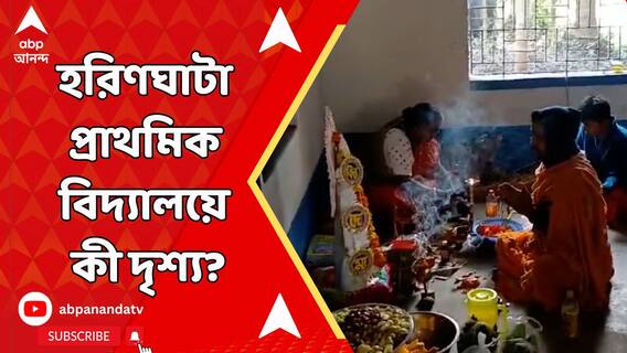 কড়া পুলিশি প্রহরায় চলছে হরিণঘাটা প্রাথমিক বিদ্যালয়ে বাগদেবীর আরাধনা। নজিরবিহীন ঘটনা