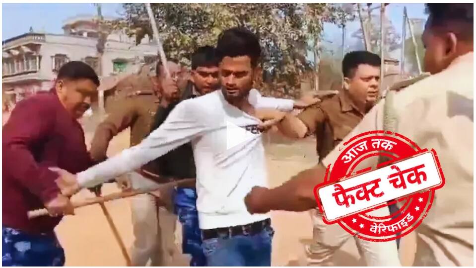 प्रयागराज जा रही ट्रेनों पर पत्थरबाजी करने वाले को पुलिस ने दौड़ा-दौड़ा कर पीटा? जानें पूरी सच्चाई