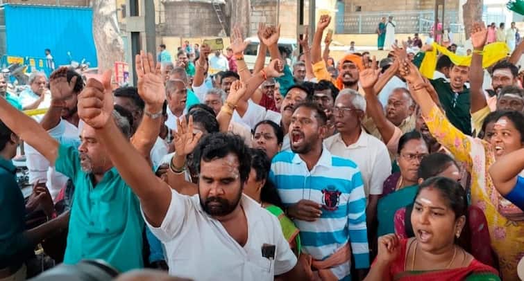 Thiruparankundram Temple Issue in Tamil 144 breaking into Devotees police action - tnn Thiruparankundram: திருப்பரங்குன்றத்தில் 144 தடையை மீறி புகுந்த இந்து முன்னணியினர் - போலீஸ் அதிரடி நடவடிக்கை