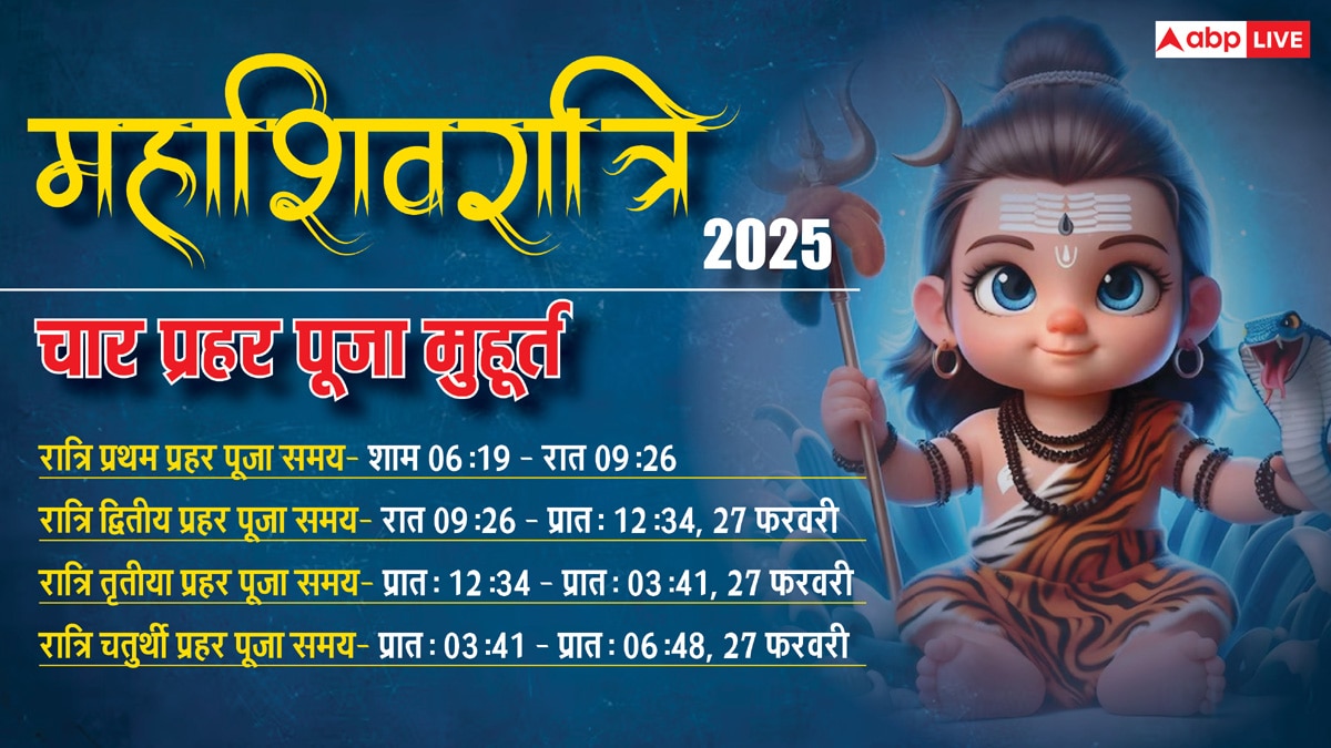 Mahashivratri 2025 Date: महाशिवरात्रि पर चार प्रहर की पूजा, जलाभिषेक का मुहूर्त यहां देखें