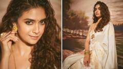 Keerthy Suresh Looks Ethereal In A Classic White Silk Saree; See Stunning Pics