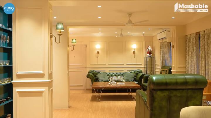 The space features cream walls and brown wooden flooring, creating a warm and inviting atmosphere.