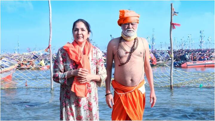 अभिनेता संजय मिश्रा और अभिनेत्री नीना गुप्ता भी शुक्रवार को प्रयागराज महाकुंभ में थे