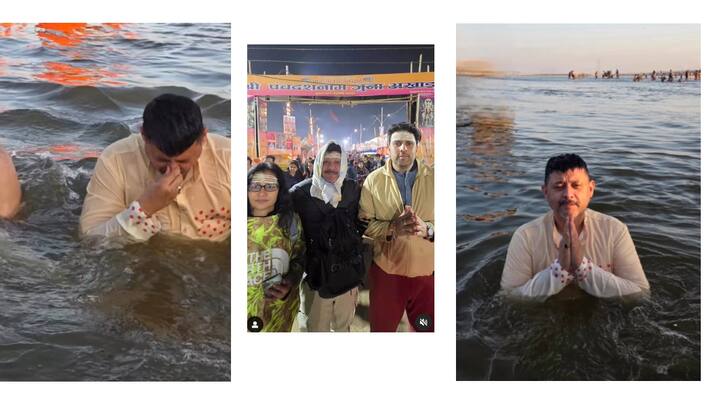 मराठी सिनेसृष्टीतील अभिनेता आणि निर्माता स्वप्नील जोशी देखील महाकुंभ मेळ्यात पोहोचला असून त्याने आपल्या मित्रांसमवेत पवित्र स्नान केलं. महाकुंभ मेळ्यात स्नान करणं हा दैवी आशीर्वाद असल्याचे स्वप्नील जोशीने म्हटलं आहे.