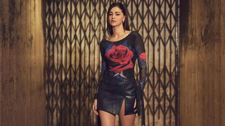 Ananya Panday's sheer mesh floral top combines sophistication with contemporary street style. While contenders such as the crew neck and thumbhole sleeves lend a slightly edgy twist, the oversized rose applique details steal the show — perfect for a chic Valentine date. (Image Source: Instagram/ ananyapanday)