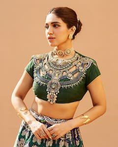 Bhumi Pednekar : बॉलिवूड अभिनेत्री भूमी पेडणेकरचा रॉयल अंदाज; हिरव्या लेहेंग्यात दिसतेय खास!